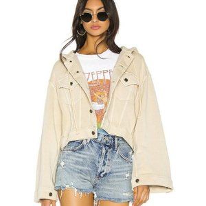Free People Dreamers Hooded Cropped Jacket